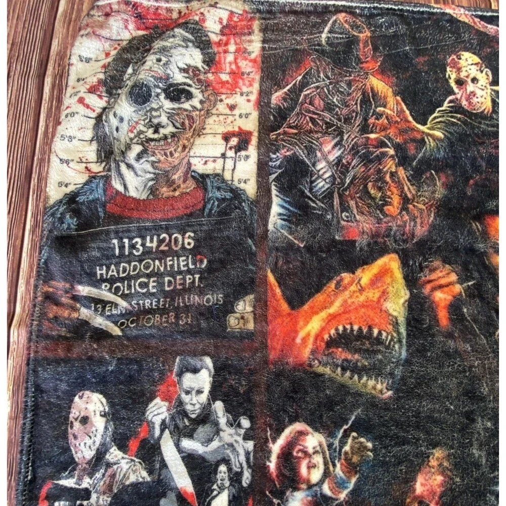 Halloween My Horror Movies Throw Blanket Vibrant Colors 52x40 Cozy Horror Movie